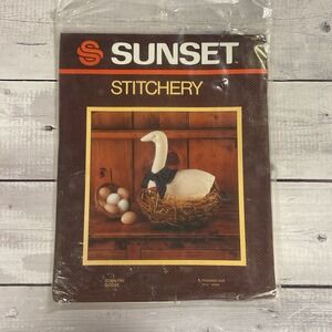 Sunset Stitchery Sunset Country Goose #2871 Vintage 1983 Embroidery Needle‎ Art
